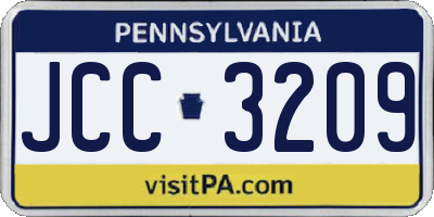 PA license plate JCC3209