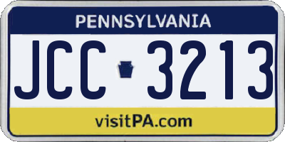 PA license plate JCC3213
