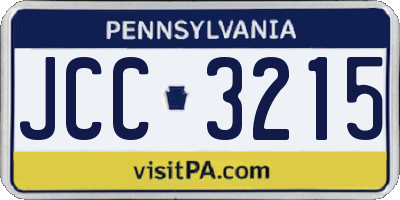 PA license plate JCC3215