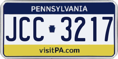 PA license plate JCC3217