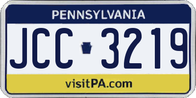 PA license plate JCC3219