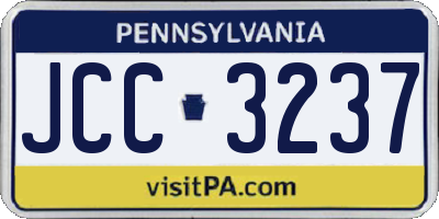 PA license plate JCC3237