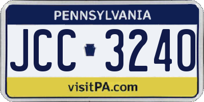 PA license plate JCC3240