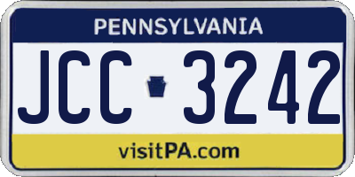 PA license plate JCC3242