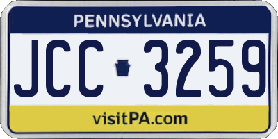 PA license plate JCC3259