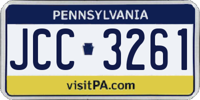 PA license plate JCC3261