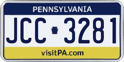 PA license plate JCC3281
