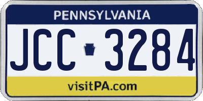 PA license plate JCC3284