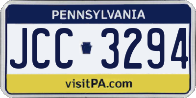 PA license plate JCC3294