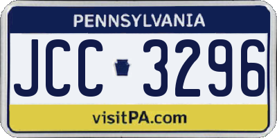 PA license plate JCC3296