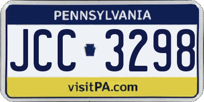 PA license plate JCC3298