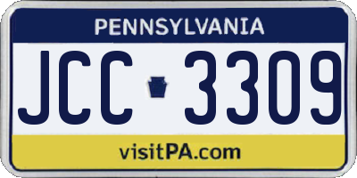PA license plate JCC3309