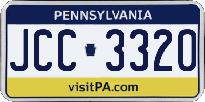 PA license plate JCC3320