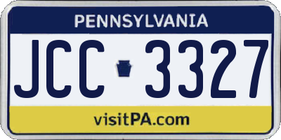 PA license plate JCC3327