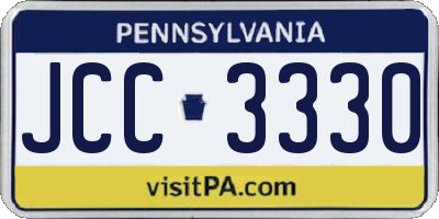 PA license plate JCC3330