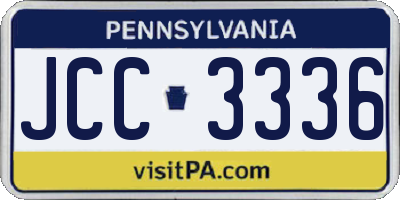 PA license plate JCC3336
