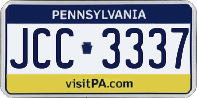 PA license plate JCC3337
