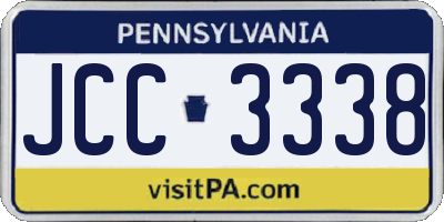 PA license plate JCC3338