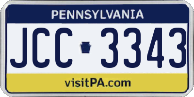 PA license plate JCC3343