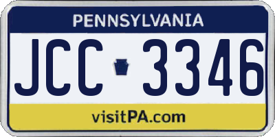 PA license plate JCC3346