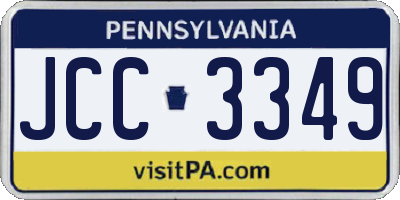 PA license plate JCC3349