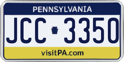 PA license plate JCC3350