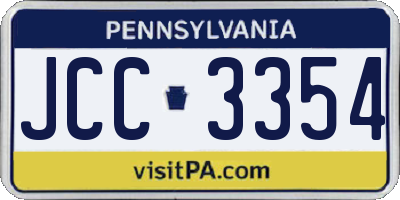 PA license plate JCC3354