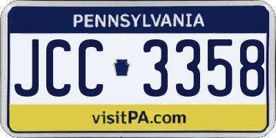PA license plate JCC3358