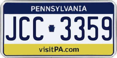 PA license plate JCC3359