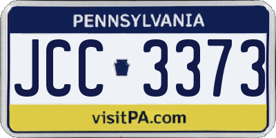 PA license plate JCC3373