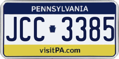 PA license plate JCC3385