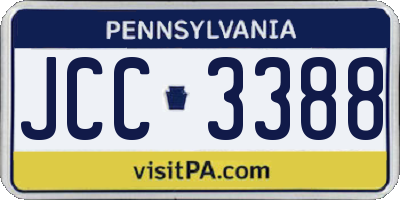PA license plate JCC3388
