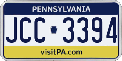 PA license plate JCC3394