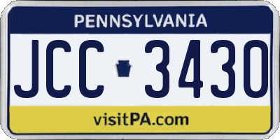 PA license plate JCC3430