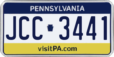 PA license plate JCC3441
