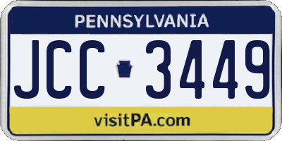 PA license plate JCC3449