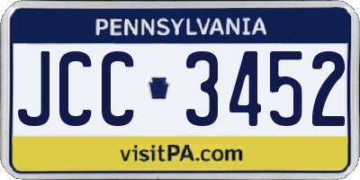 PA license plate JCC3452