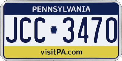 PA license plate JCC3470