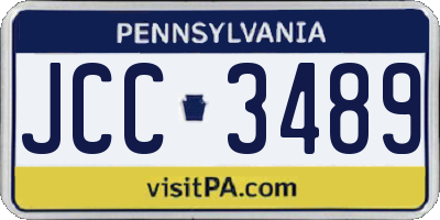 PA license plate JCC3489