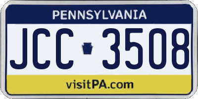 PA license plate JCC3508