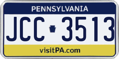 PA license plate JCC3513