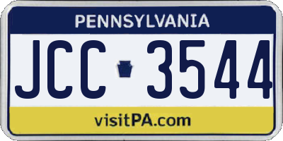 PA license plate JCC3544