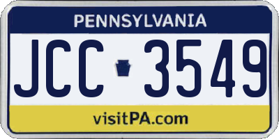PA license plate JCC3549