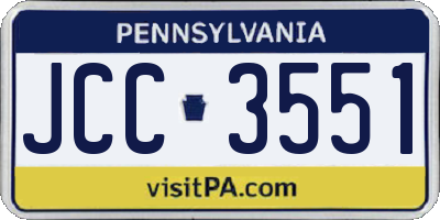 PA license plate JCC3551