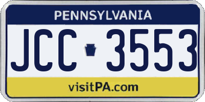 PA license plate JCC3553