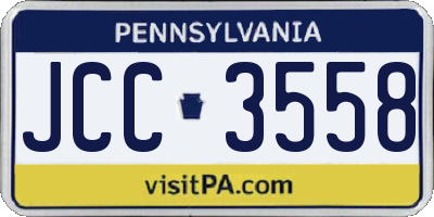 PA license plate JCC3558