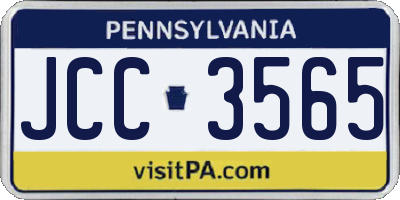 PA license plate JCC3565