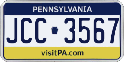 PA license plate JCC3567