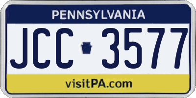 PA license plate JCC3577