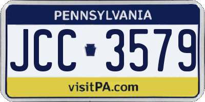 PA license plate JCC3579